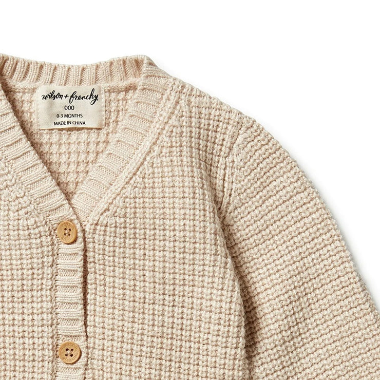 Knitted Button Cardigan - Oatmeal Melange Was $80 Now