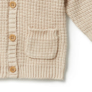 Knitted Button Cardigan - Oatmeal Melange Was $80 Now