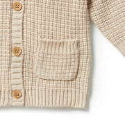 Knitted Button Cardigan - Oatmeal Melange