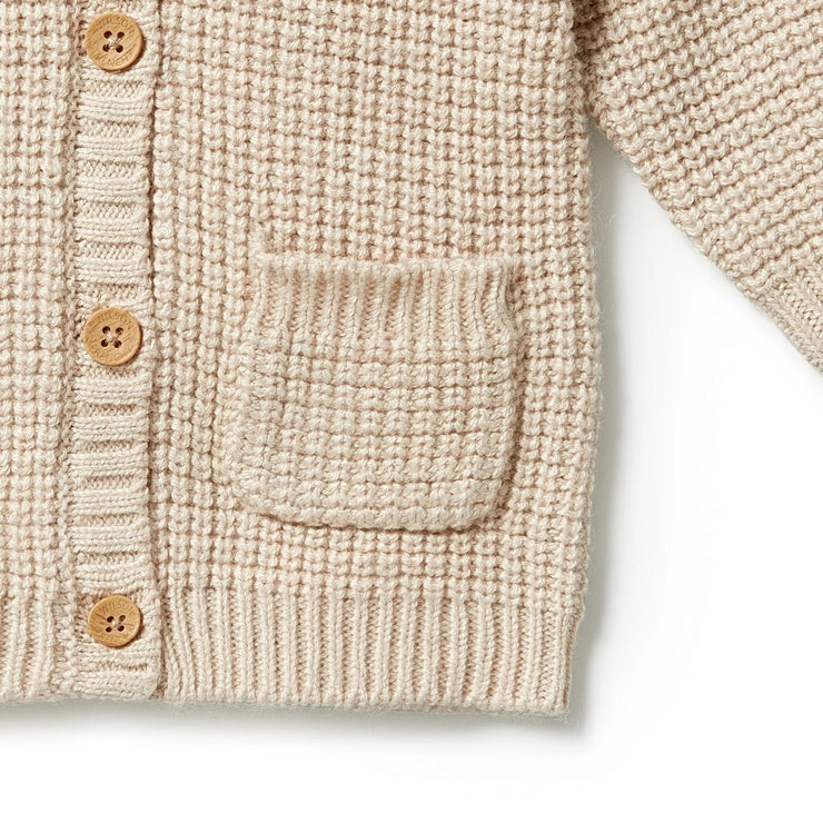 Knitted Button Cardigan - Oatmeal Melange Was $80 Now
