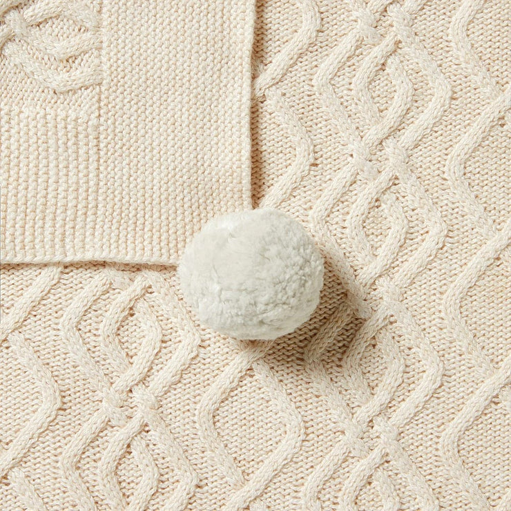 Knitted Cable Blanket - Sand Melange