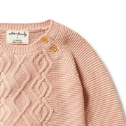 Knitted Cable Dress - Rose Was $95 Now