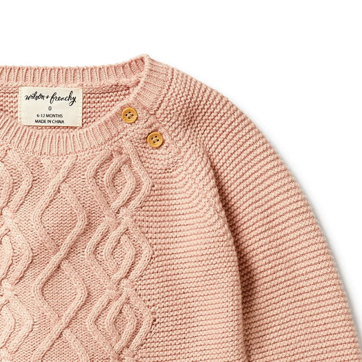 Knitted Cable Dress - Rose Was $95 Now
