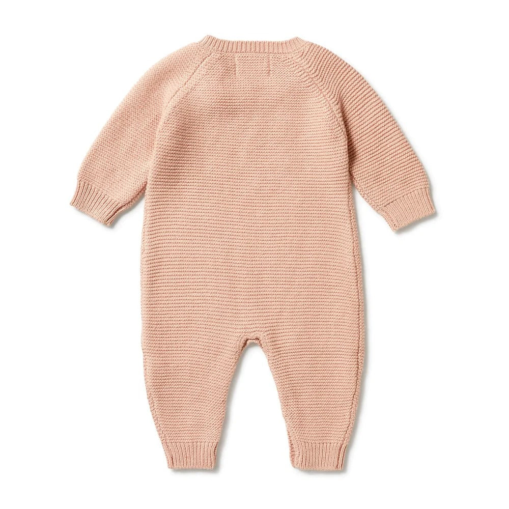 Knitted Cable Growsuit - Rose Was $95 Now