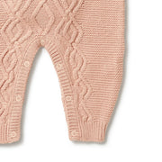 Knitted Cable Growsuit - Rose