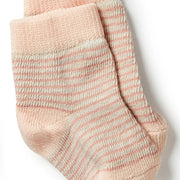 Organic 3 Pack Baby Socks - Peach/Shell/Oatmeal Was $36 Now