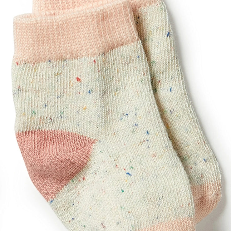 Organic 3 Pack Baby Socks - Peach/Shell/Oatmeal Was $36 Now