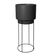 Recycled Plastic Studio Pot and Stand - Black