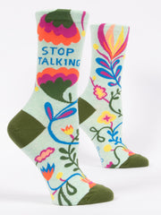 Womens Crew Socks - Stop Talking