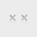 Sterling Silver Cross Stud Earrings