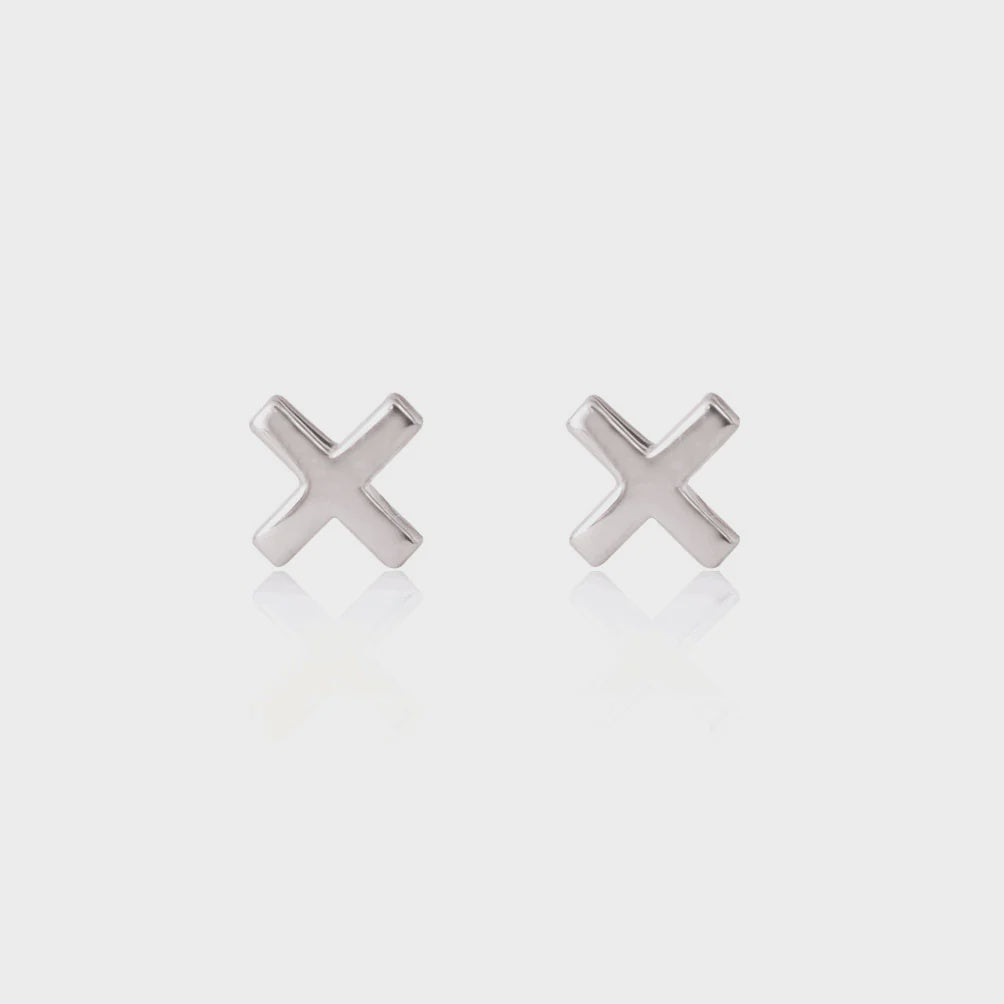 Sterling Silver Cross Stud Earrings