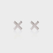 Sterling Silver Cross Stud Earrings