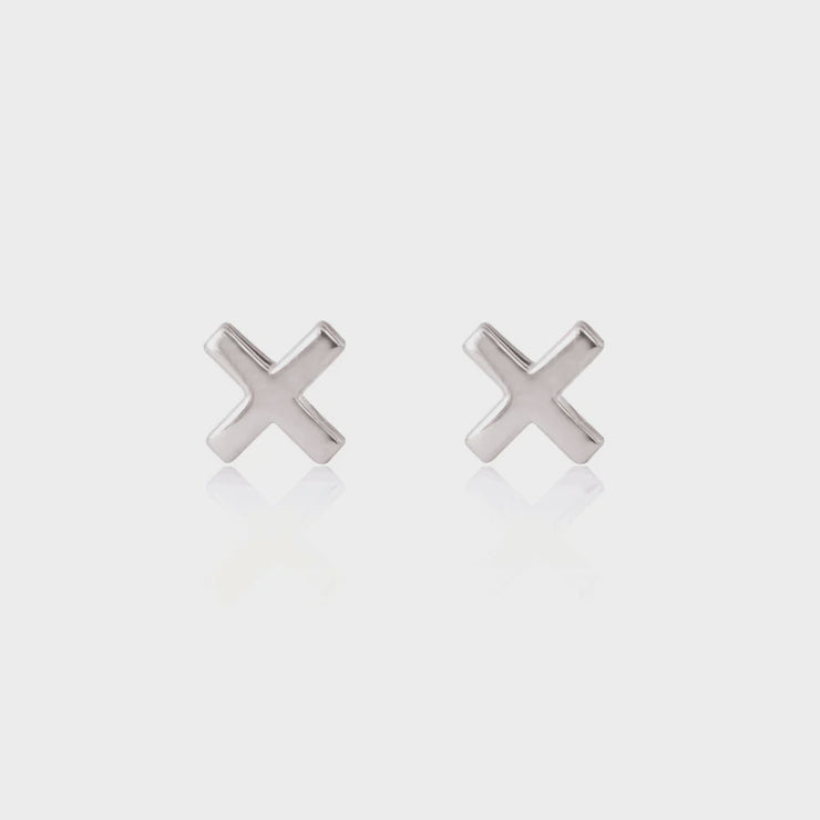 Sterling Silver Cross Stud Earrings