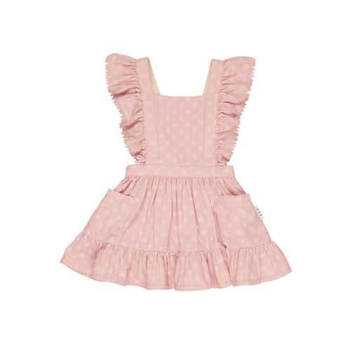 Daisy Reversible Bib Dress - Dusty Rose + Sunkiss Was $85 Now