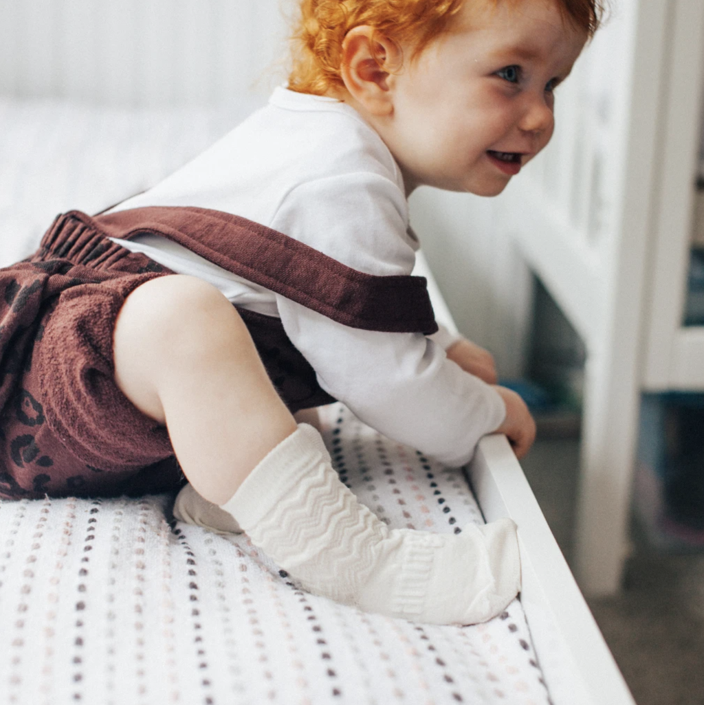 Lamington Crew Length Socks - Pearl