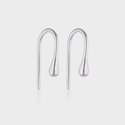 Sterling Silver Fluid Hook Earrings