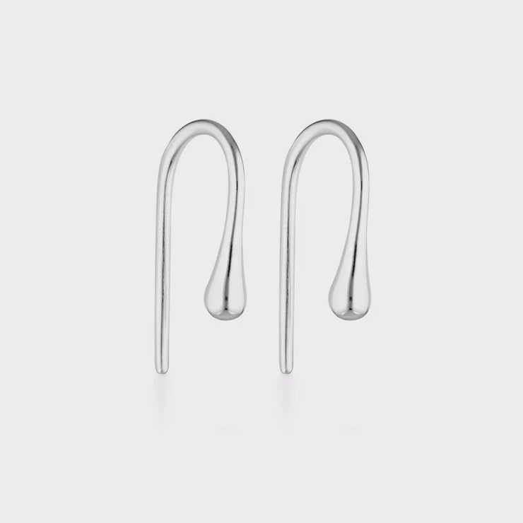 Sterling Silver Fluid Hook Earrings