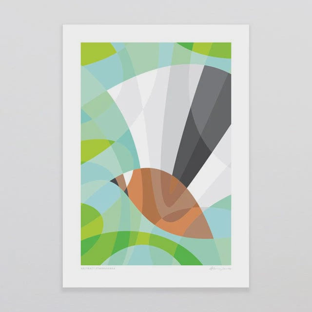 Glenn Jones Print - Abstract Piwakawaka