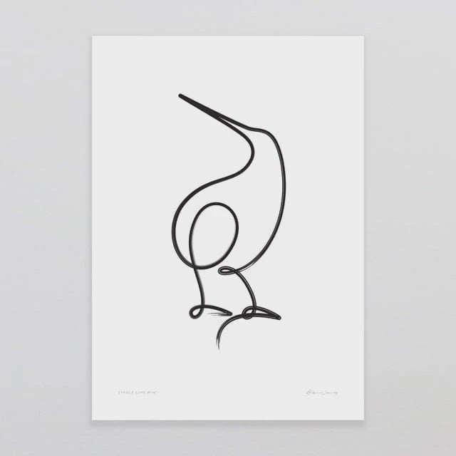 Glenn Jones Print - Single Line Kiwi
