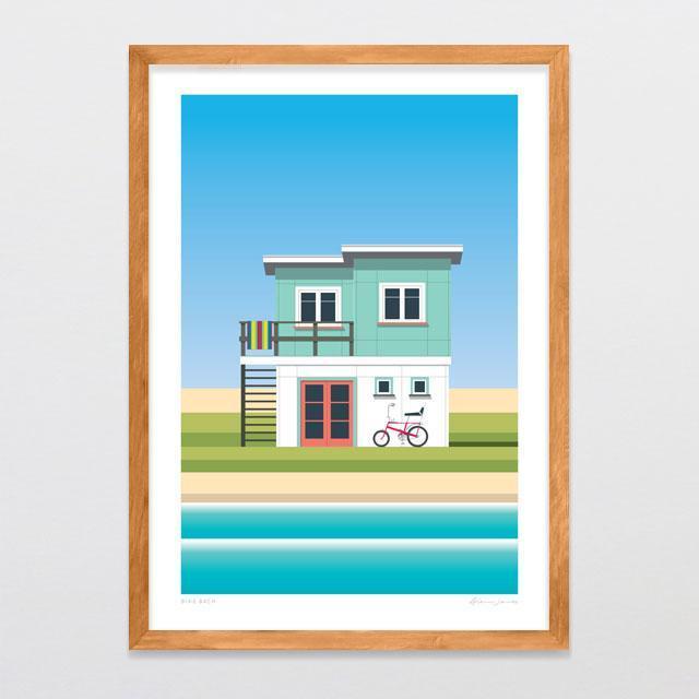 Glenn Jones Print - Bike Bach