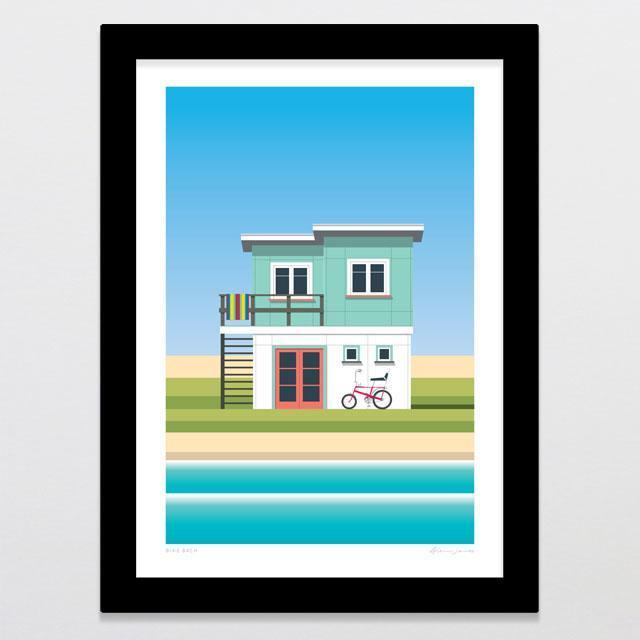 Glenn Jones Print - Bike Bach