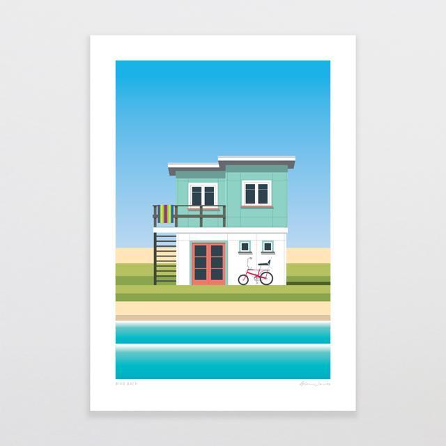 Glenn Jones Print - Bike Bach