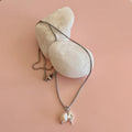 Middle Finger & Pearl Silver Necklace