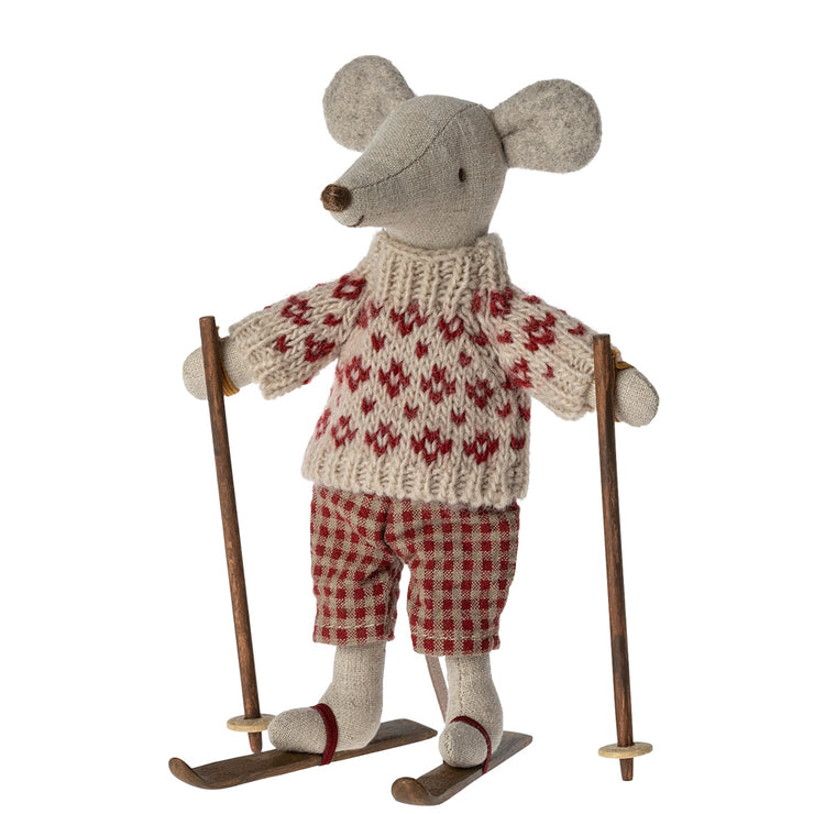 Maileg Winter Mouse w Skis Mum - Just arrived