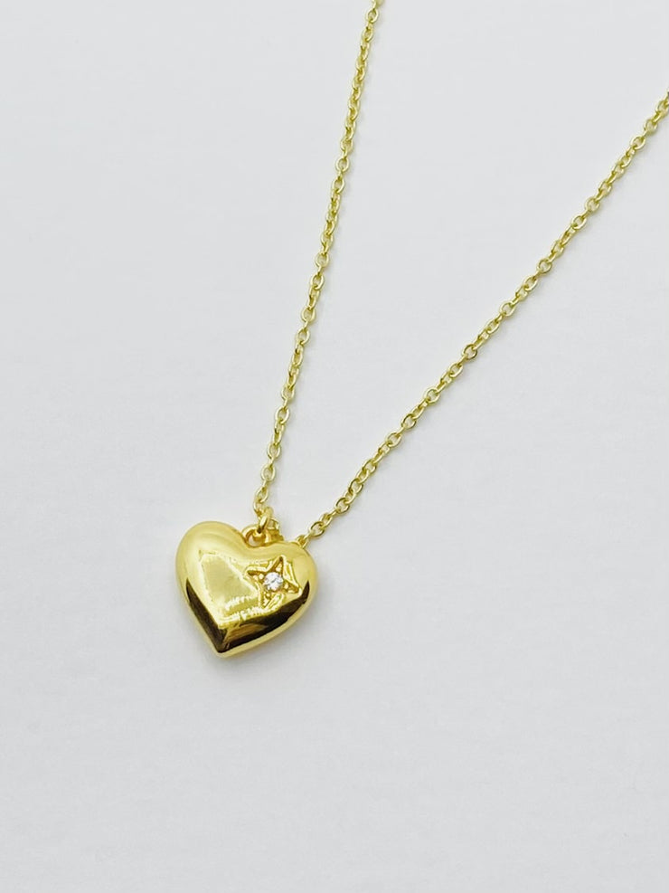 Diamond Heart Gold Necklace