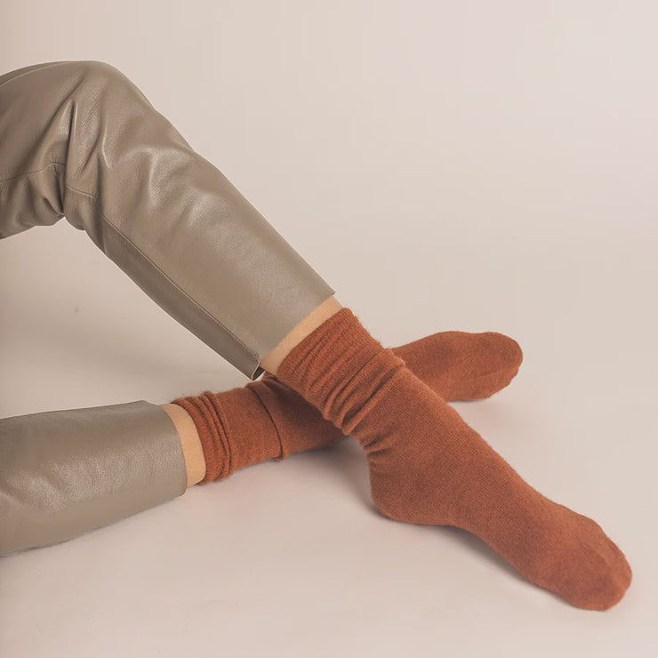 Nooan Hamilton Possum Socks - Burnt Orange