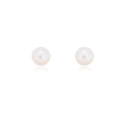 Gold 6mm Pearl Stud Earrings