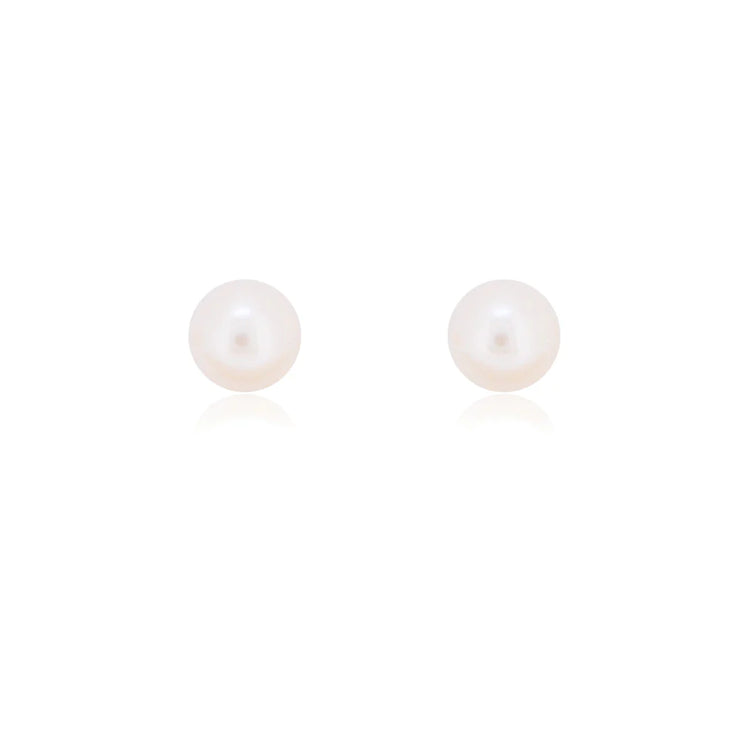 Gold 6mm Pearl Stud Earrings