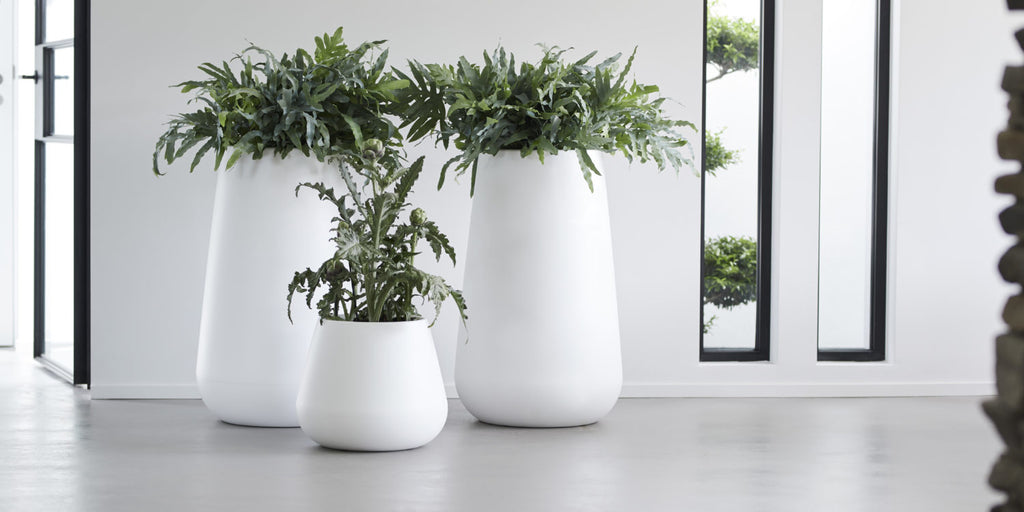 Pure Cone Recycled Plastic Planter - White
