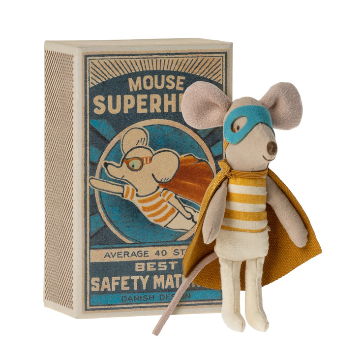 Maileg Mouse Superhero In Matchbox