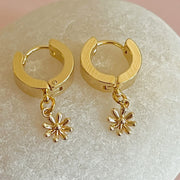 Teeny Daisy Gold Huggie Earrings