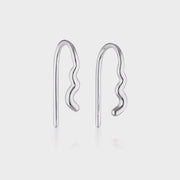 Sterling Silver Wave Hook Earrings