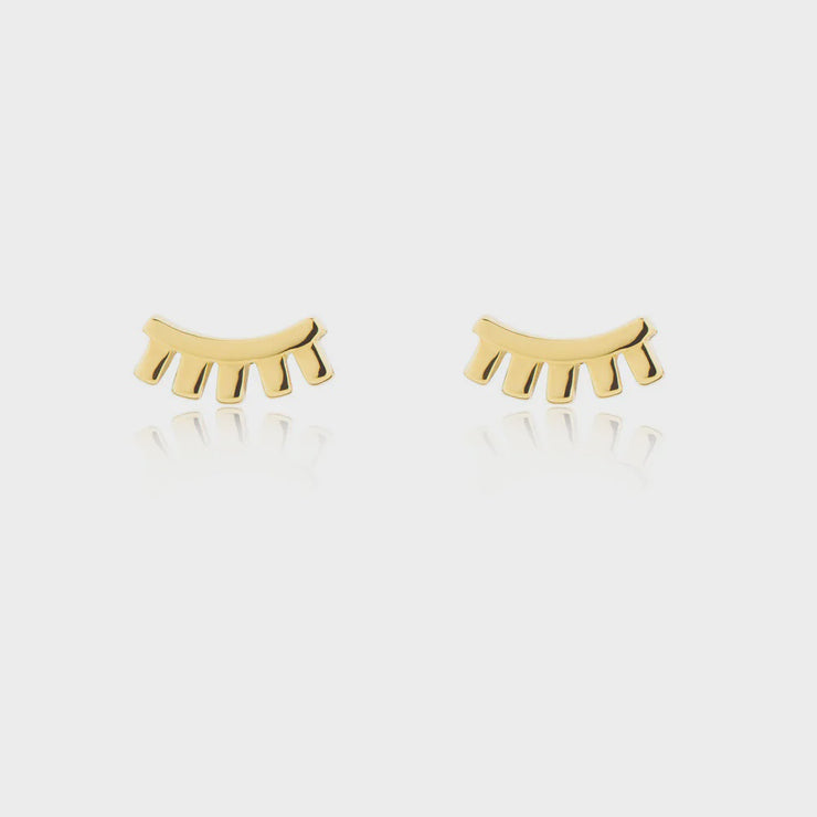 Gold Wink Stud Earrings